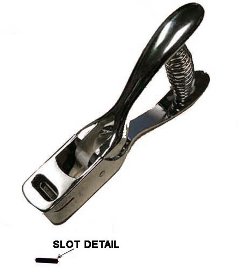 Slotted Hole Punch for attachments on ID Cards & Badges (Hole: 15mm x 3mm) Hand Held [Not for PVC or Polyester Cards]